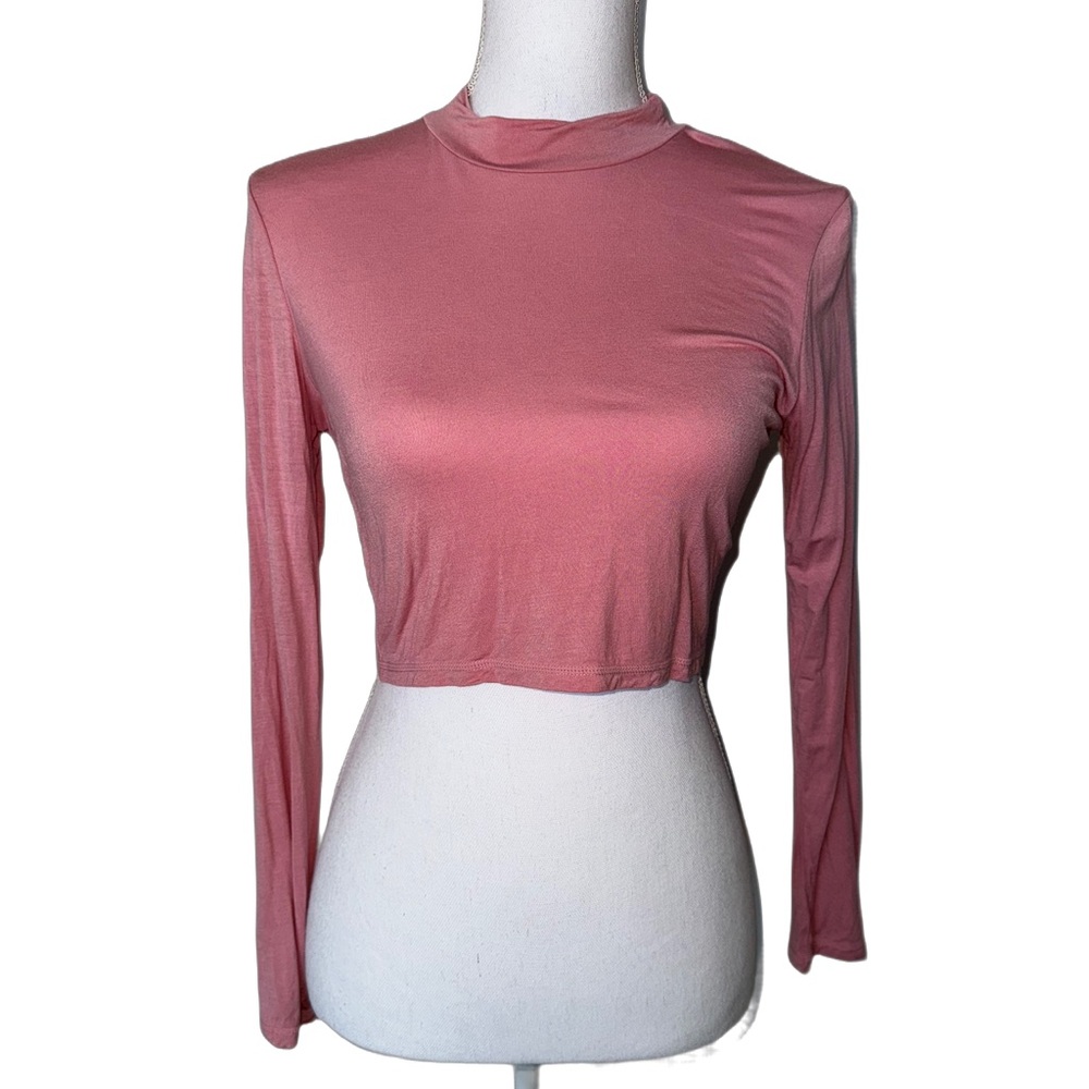 BuffBunny Pink Mock Neck Crop